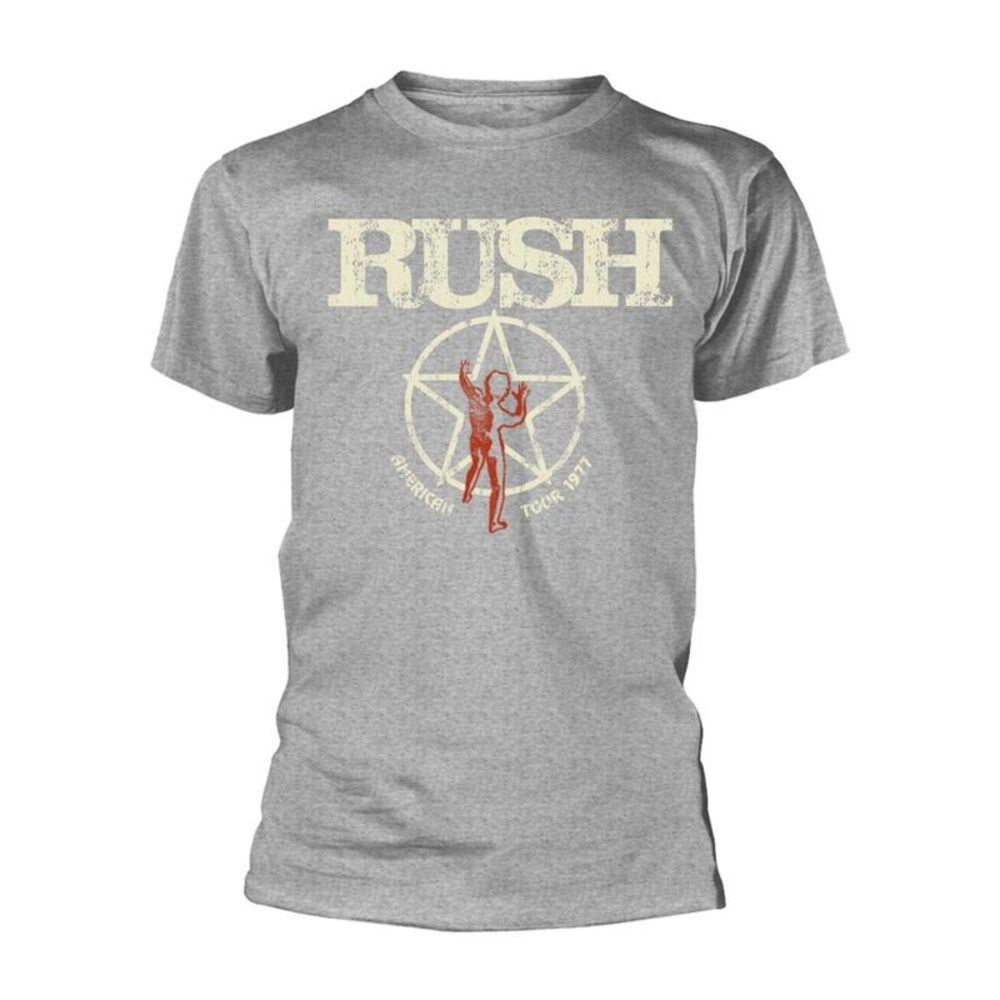 Rush Unisex Adult American Tour 1977 T-Shirt / Gray